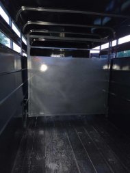 New Maxwell 6' x 16' x 6'6" LIVESTOCK 35k axles, Dark Gray with white stripes, #677