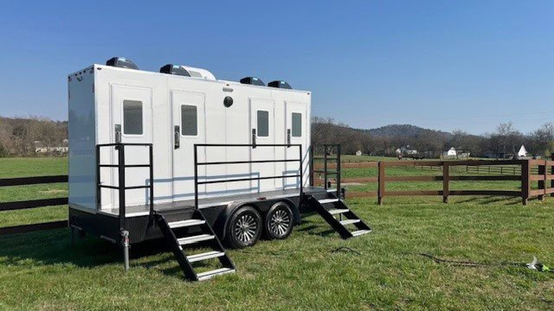 New 4-Room Platform Restroom Trailer