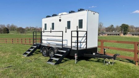 New 4-Room Platform Restroom Trailer
