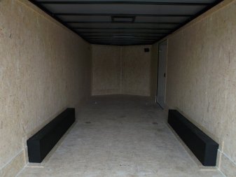 New 2025 COVERED WAGON TRAILERS 8.5x24 Cargo Trailer / Enclosed Car Hauler / 7ft Interior / 5200# Axles / Extra Wide Ramp Door / 48" RV Side Door / Bed Lined RV Step / .030 Black Semi-Screwless Exterior / Black Out Package