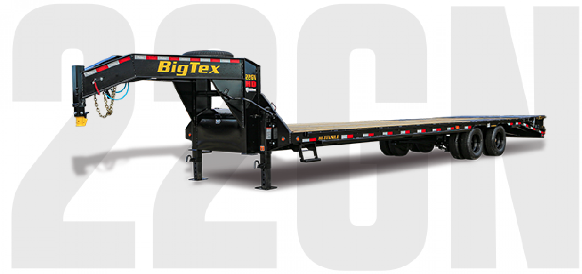 New 2024 BIG TEX TRAILERS 22GN-30D5A-MRBK Flatbed Trailer (25' flat + 5' dovetail)