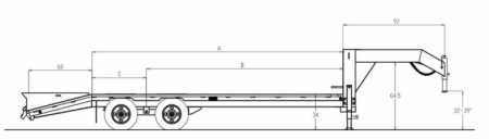 New 2024 BIG TEX TRAILERS 22GN-30D5A-MRBK Flatbed Trailer (25' flat + 5' dovetail)