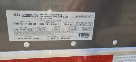 New 2023 4926 Featherlite Perfectfit Car Hauler