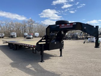 New 2025 Midsota 102x32 Flatbed Trailer Hydraulic Dovetail