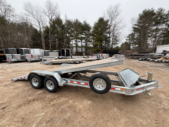 New 2025 Triumph galvanized 7x20 - Hydraulic Power Tilt/ Winch Plate/ I-Beam Frame - 9990GVW