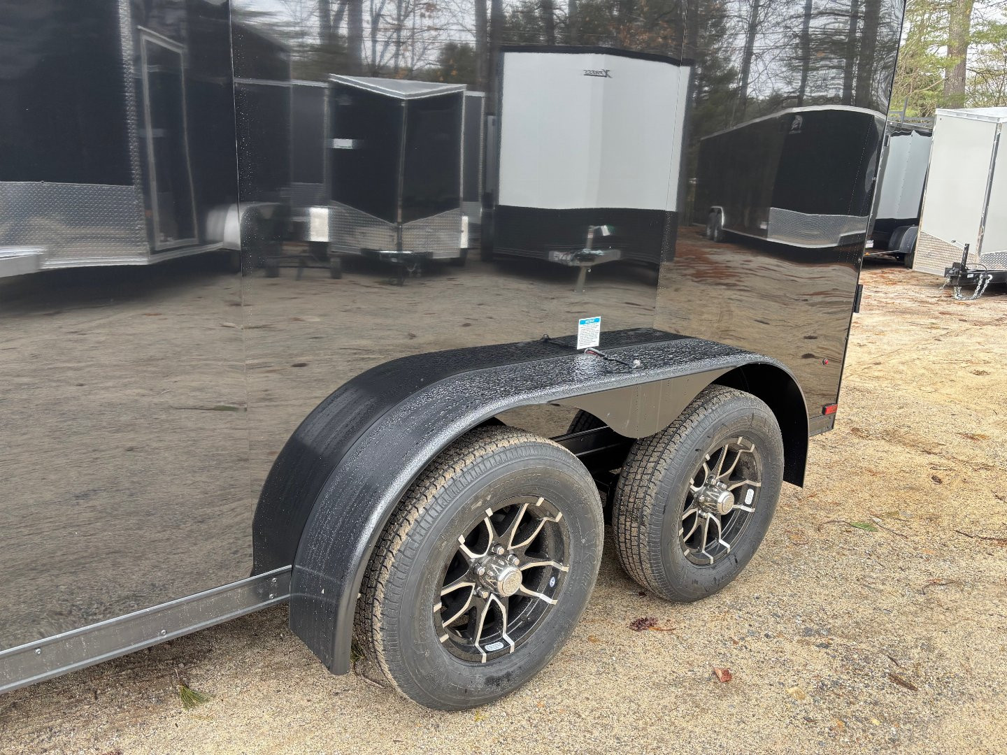 New 2025 US Cargo 7X12+ 2ft V-Nose /Polycore/ I-Beam Frame / BLACKOUT Package / 7' interior - 7000GVW