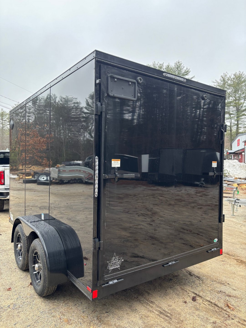 New 2025 US Cargo 7X12+ 2ft V-Nose /Polycore/ I-Beam Frame / BLACKOUT Package / 7' interior - 7000GVW