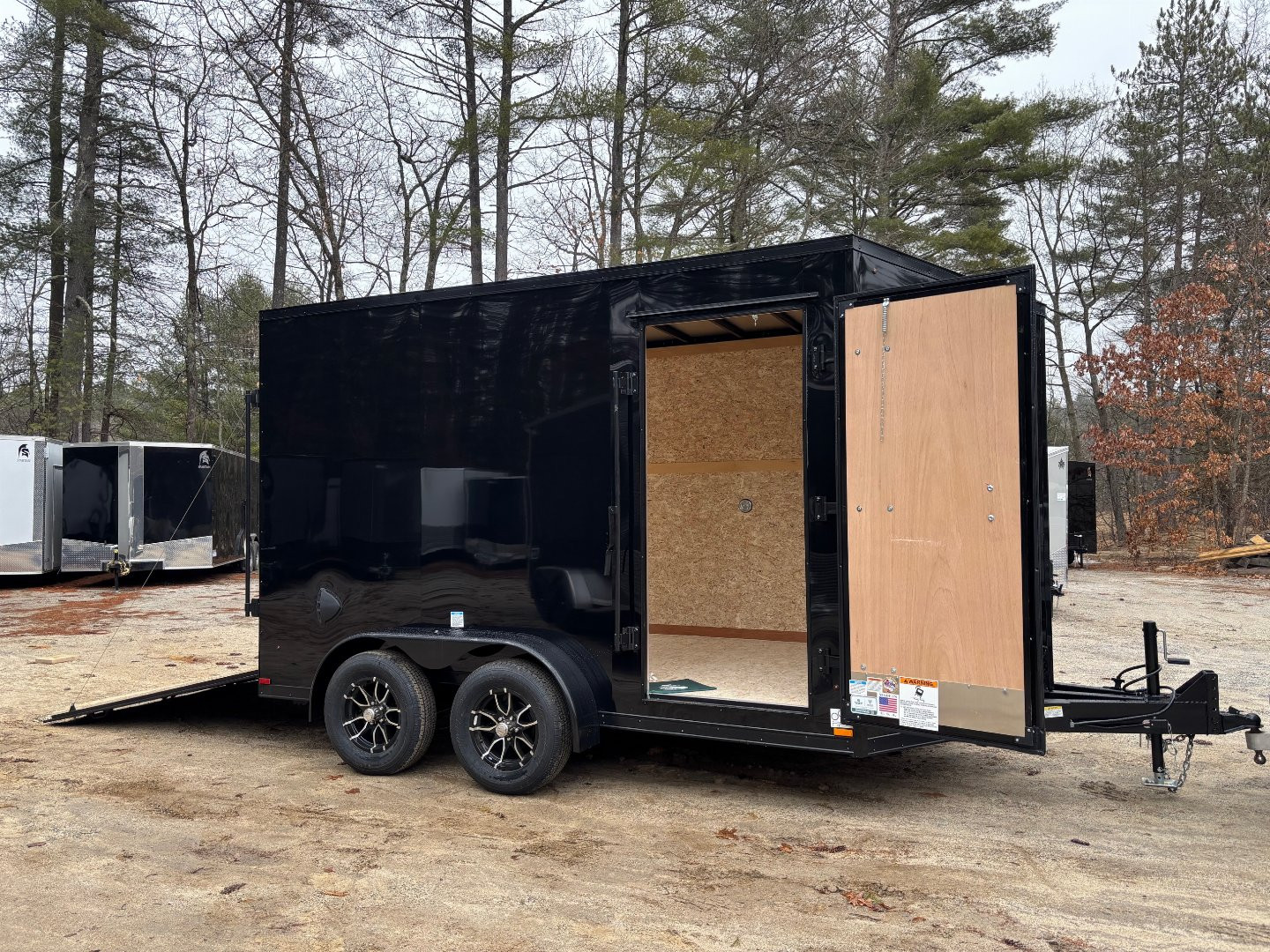New 2025 US Cargo 7X12+ 2ft V-Nose /Polycore/ I-Beam Frame / BLACKOUT Package / 7' interior - 7000GVW