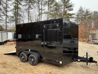 New 2025 US Cargo 7X12+ 2ft V-Nose /Polycore/ I-Beam Frame / BLACKOUT Package / 7' interior - 7000GVW