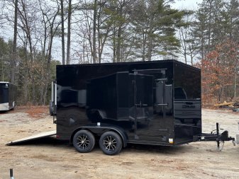 New 2025 US Cargo 7X12+ 2ft V-Nose /Polycore/ I-Beam Frame / BLACKOUT Package / 7' interior - 7000GVW