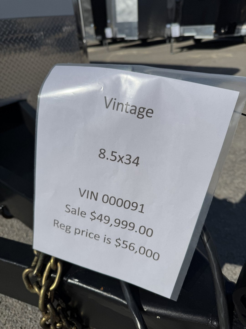 New 2025 Vintage Trailers 8.5x34 Car / Racing Trailer