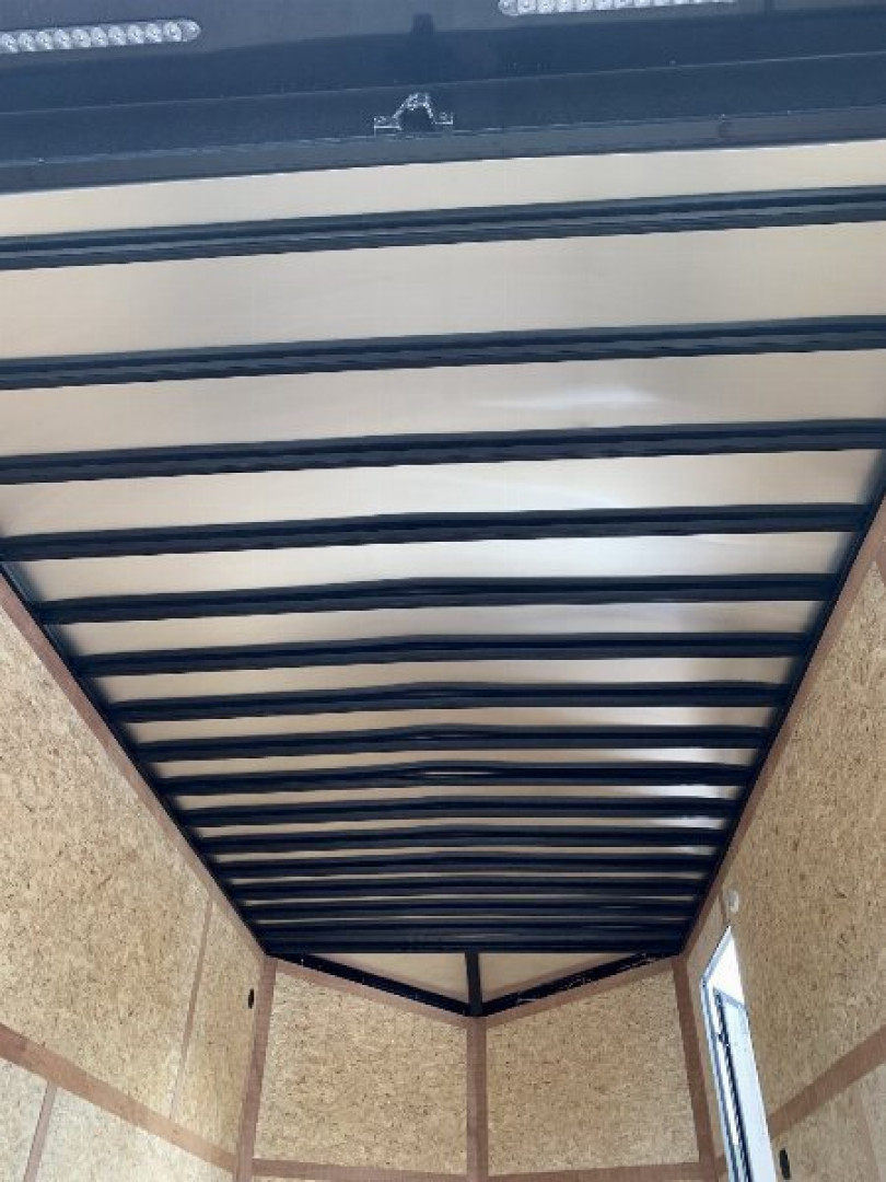 New 2025 US Cargo 8.5X16 + 3FT V nose/ BARN DOOR/ 7'6" interior/ I-Beam frame/ Polycore/ BLACKOUT- 7000gvw