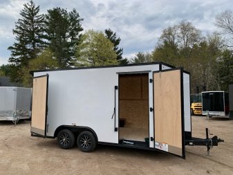 New 2025 US Cargo 8.5X16 + 3FT V nose/ BARN DOOR/ 7'6" interior/ I-Beam frame/ Polycore/ BLACKOUT- 7000gvw