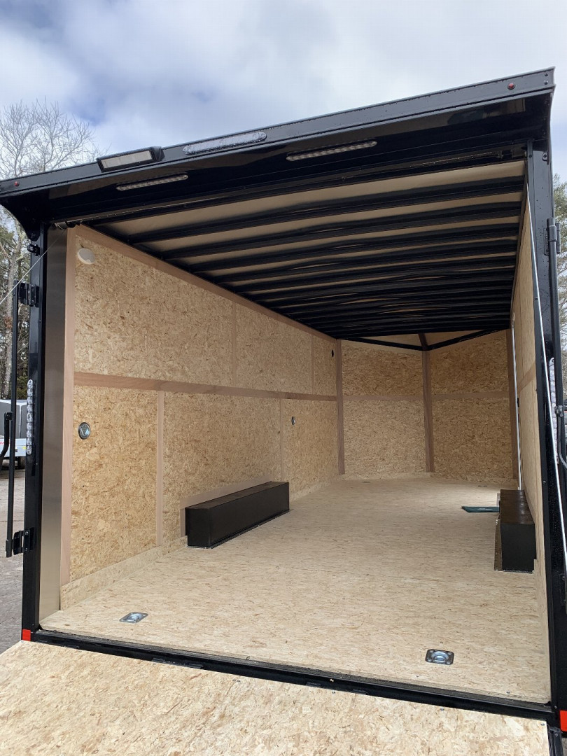 New 2025 US Cargo 8.5X20 + 3FT V nose/ 7' interior/ I-Beam frame/ Avalanche Grey/ Blackout Package-9990gvw