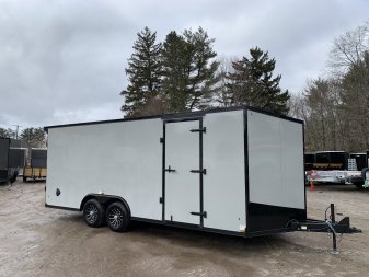 New 2025 US Cargo 8.5X20 + 3FT V nose/ 7' interior/ I-Beam frame/ Avalanche Grey/ Blackout Package-9990gvw
