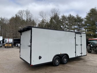 New 2025 US Cargo 8.5X20 + 3FT V nose/ 7' interior/ I-Beam frame/ Avalanche Grey/ Blackout Package-9990gvw