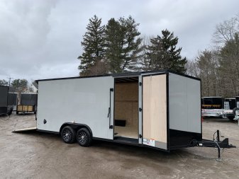 New 2025 US Cargo 8.5X20 + 3FT V nose/ 7' interior/ I-Beam frame/ Avalanche Grey/ Blackout Package-9990gvw