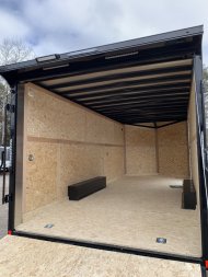 New 2025 US Cargo 8.5X20 + 3FT V nose/ 7' interior/ I-Beam frame/ Avalanche Grey/ Blackout Package-9990gvw