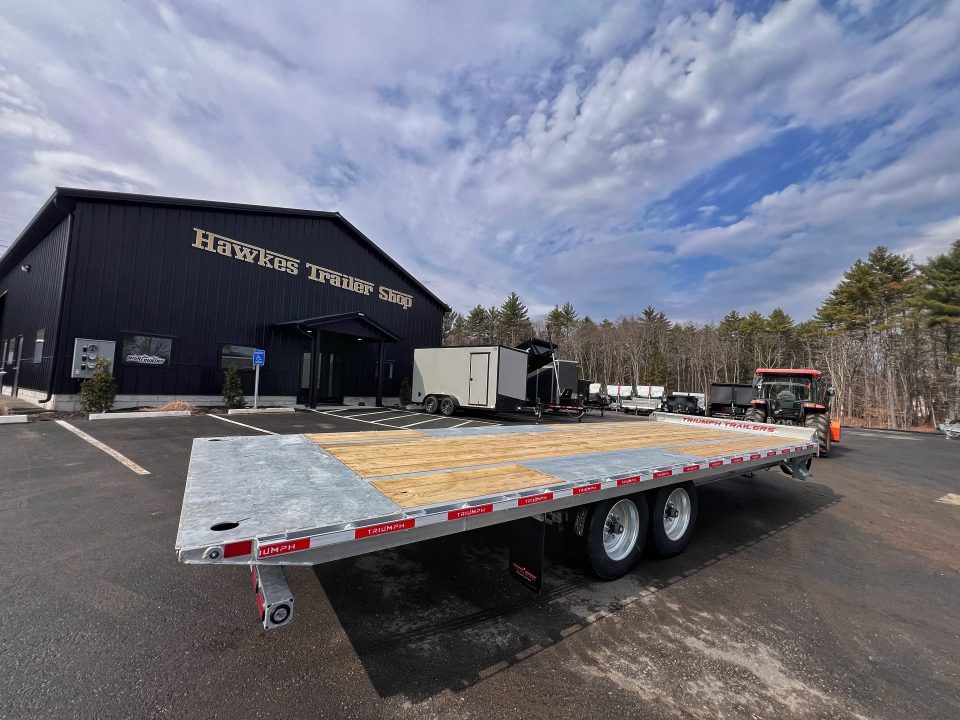 New 2026 Triumph galvanized 102x24 full power tilt deckover/12'' I-Beam/ Hydro Jack/ spare tire- 16k GVW