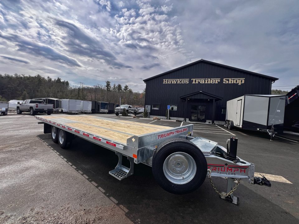 New 2026 Triumph galvanized 102x24 full power tilt deckover/12'' I-Beam/ Hydro Jack/ spare tire- 16k GVW
