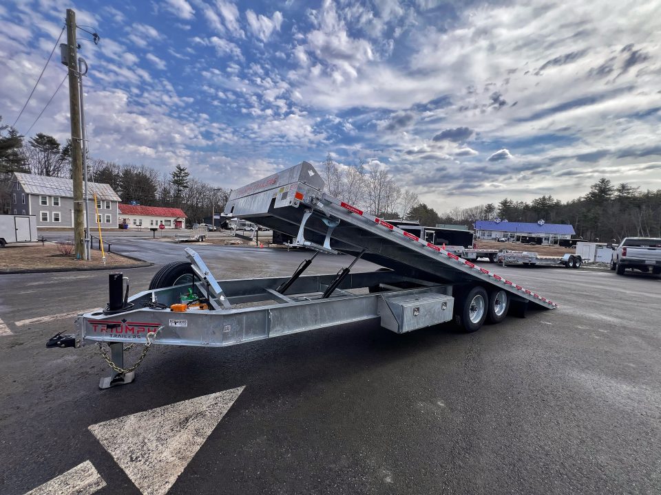 New 2026 Triumph galvanized 102x24 full power tilt deckover/12'' I-Beam/ Hydro Jack/ spare tire- 16k GVW