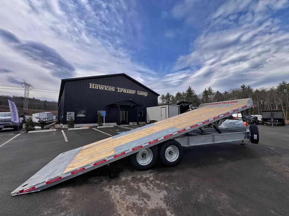 New 2026 Triumph galvanized 102x24 full power tilt deckover/12'' I-Beam/ Hydro Jack/ spare tire- 16k GVW
