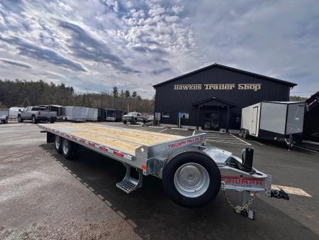 New 2026 Triumph galvanized 102x24 full power tilt deckover/12'' I-Beam/ Hydro Jack/ spare tire- 16k GVW