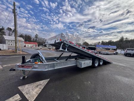 New 2026 Triumph galvanized 102x24 full power tilt deckover/12'' I-Beam/ Hydro Jack/ spare tire- 16k GVW