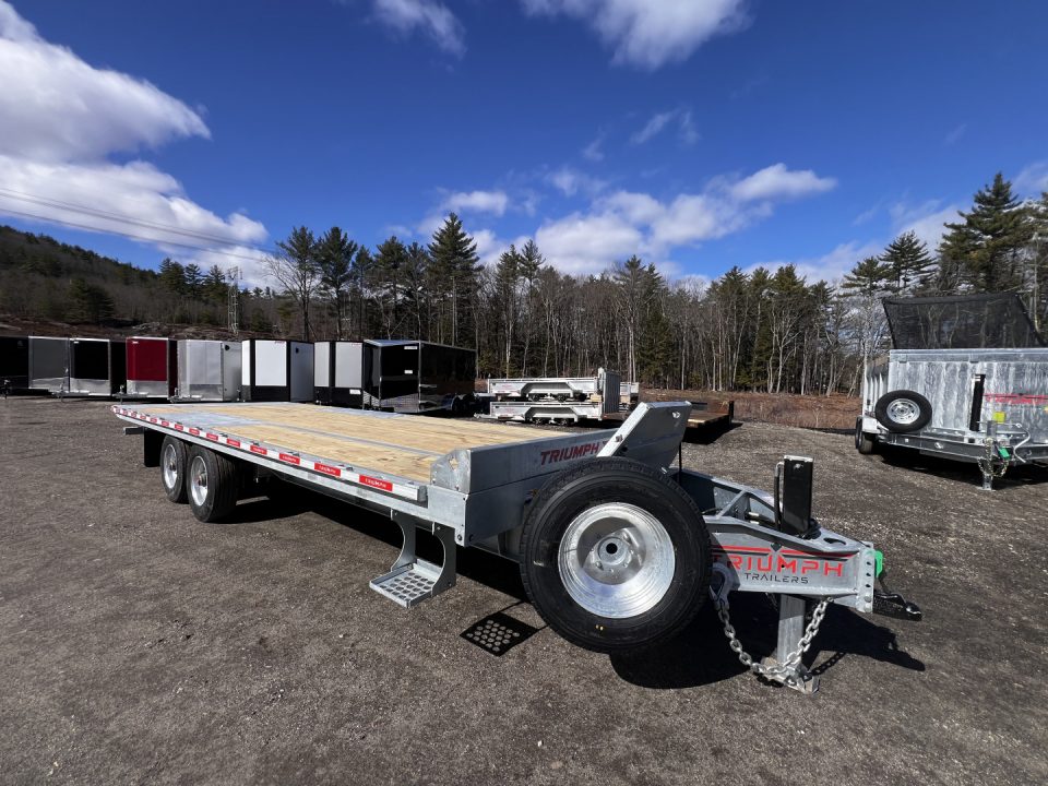 New 2026 Triumph galvanized 102x24 full power tilt deckover/12'' I-Beam/ Hydro Jacks & spare tire- 20k GVW