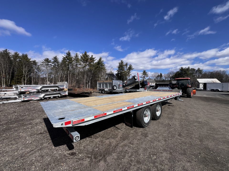 New 2026 Triumph galvanized 102x24 full power tilt deckover/12'' I-Beam/ Hydro Jacks & spare tire- 20k GVW