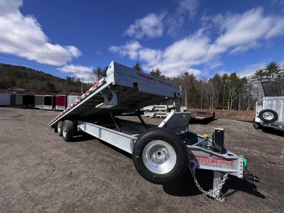 New 2026 Triumph galvanized 102x24 full power tilt deckover/12'' I-Beam/ Hydro Jacks & spare tire- 20k GVW