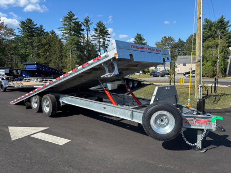 New 2025 Triumph galvanized 102x24 full power tilt deckover/10'' I-Beam/ Hydro Jacks & spare tire- 20k GVW
