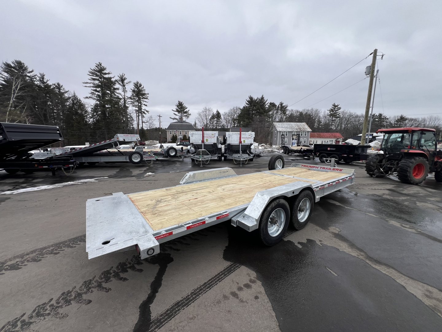 New 2026 Triumph galvanized 7x22 (16+6) Gravity Tilt w/ Stationary Deck/ 16k GVW