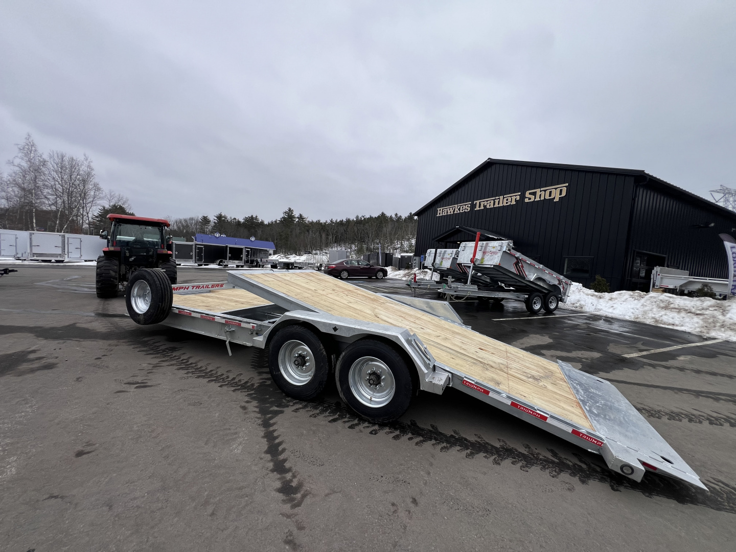 New 2026 Triumph galvanized 7x22 (16+6) Gravity Tilt w/ Stationary Deck/ 16k GVW