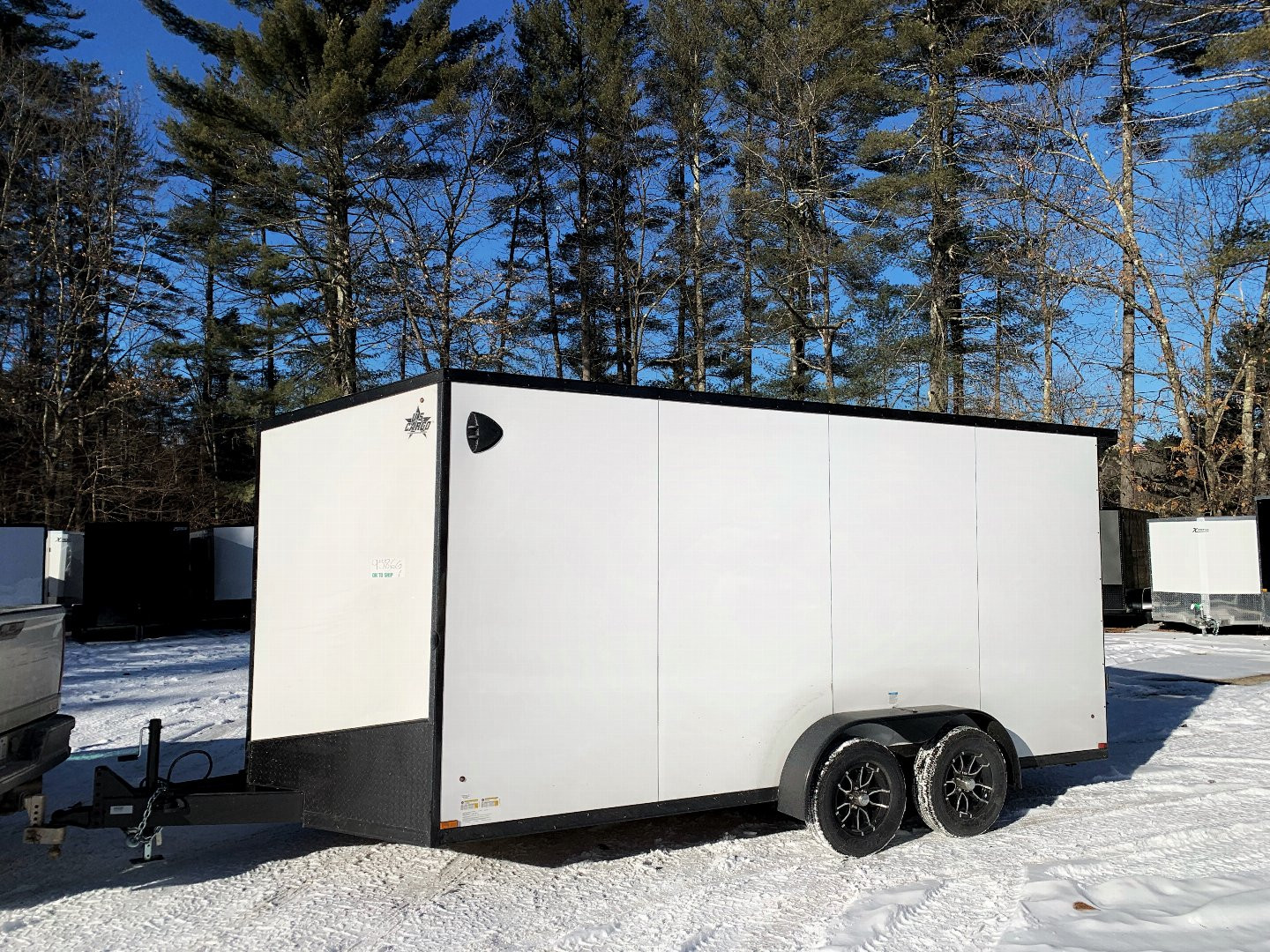 New 2025 US Cargo 7X16+ 2ft V-Nose/ Polycore /I-Beam Frame/ 7' interior/ BLACKOUT - 7000GVW