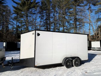 New 2025 US Cargo 7X16+ 2ft V-Nose/ Polycore /I-Beam Frame/ 7' interior/ BLACKOUT - 7000GVW