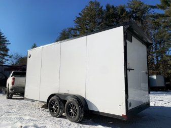 New 2025 US Cargo 7X16+ 2ft V-Nose/ Polycore /I-Beam Frame/ 7' interior/ BLACKOUT - 7000GVW