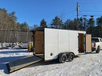 New 2025 US Cargo 7X16+ 2ft V-Nose/ Polycore /I-Beam Frame/ 7' interior/ BLACKOUT - 7000GVW