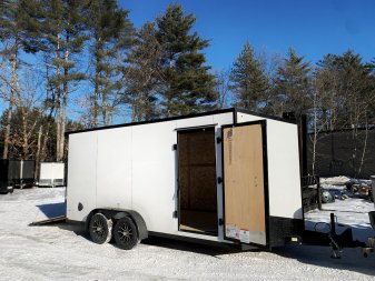 New 2025 US Cargo 7X16+ 2ft V-Nose/ Polycore /I-Beam Frame/ 7' interior/ BLACKOUT - 7000GVW