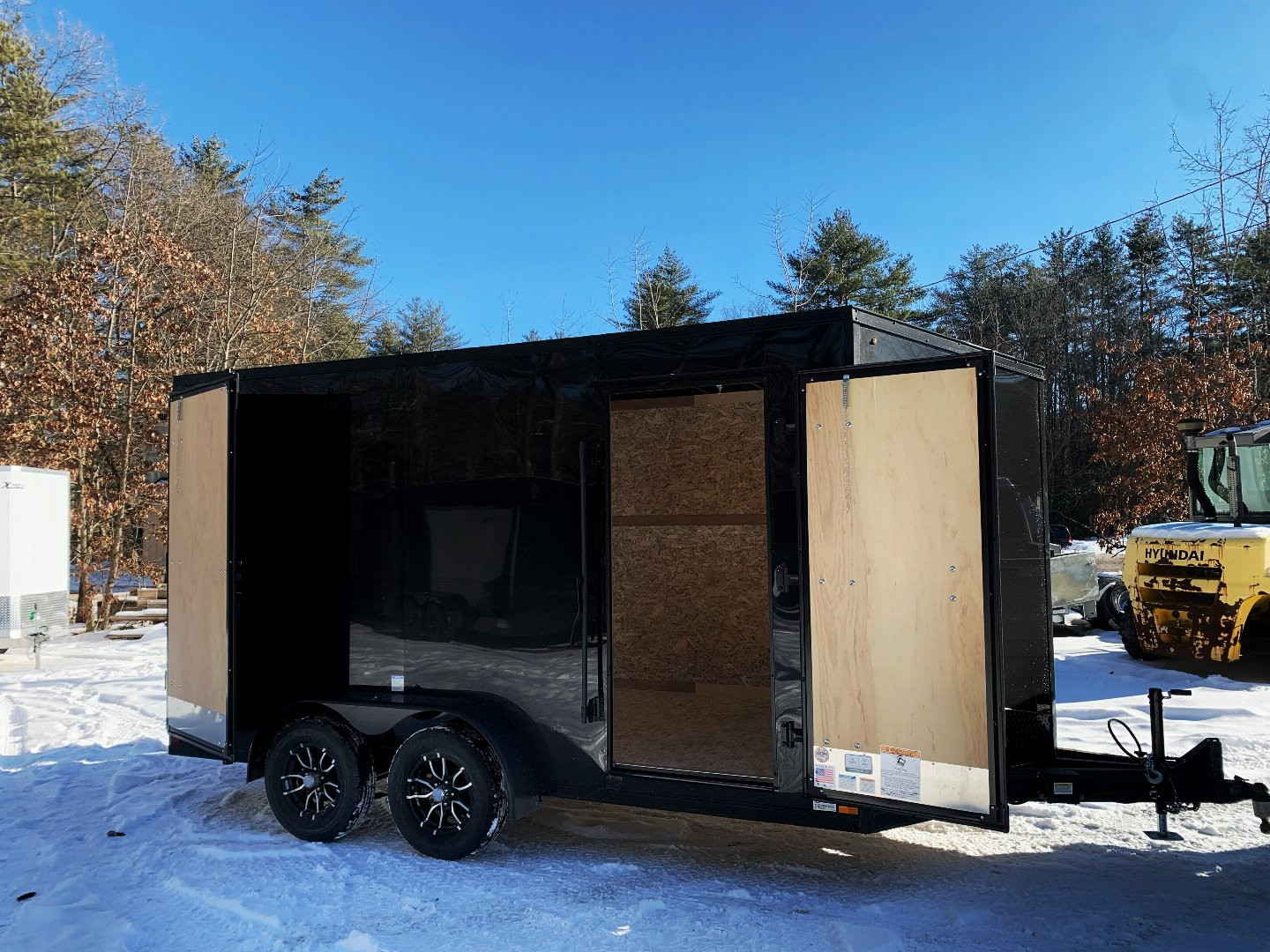 New 2025 US Cargo 7X14+ 2ft V-Nose/ Polycore /I-Beam Frame/ 7' interior/ Barn Doors/ BLACKOUT - 7000GVW