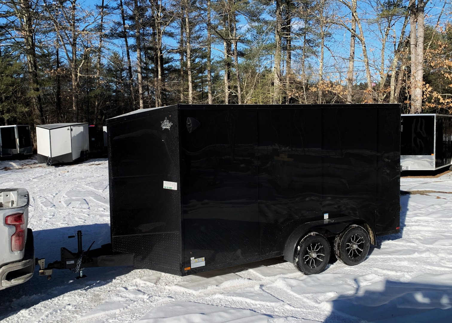 New 2025 US Cargo 7X14+ 2ft V-Nose/ Polycore /I-Beam Frame/ 7' interior/ Barn Doors/ BLACKOUT - 7000GVW