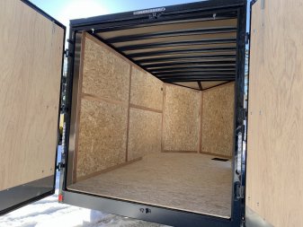New 2025 US Cargo 7X14+ 2ft V-Nose/ Polycore /I-Beam Frame/ 7' interior/ Barn Doors/ BLACKOUT - 7000GVW
