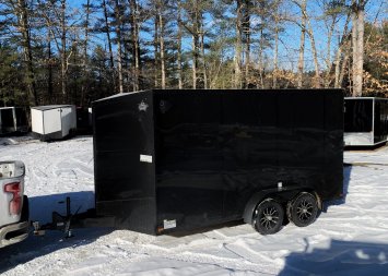 New 2025 US Cargo 7X14+ 2ft V-Nose/ Polycore /I-Beam Frame/ 7' interior/ Barn Doors/ BLACKOUT - 7000GVW