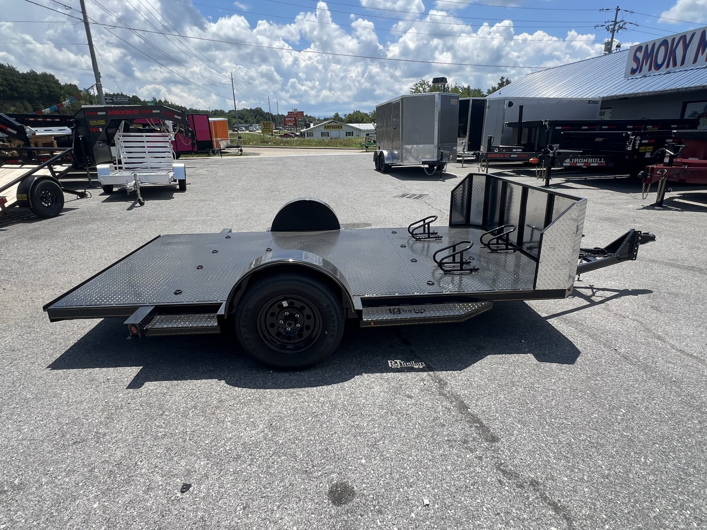 New 2025 P & T Trailers 82X12 SA MOTORCYCLE Motorcycle Trailer