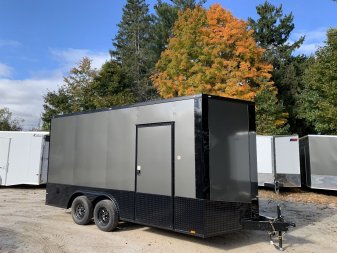 New 2025 SPARTAN 8.5X16 + 2ft V nose/ 7'6" Int Height/ E-track/ Blackout Package/ Polycore/7000gvw