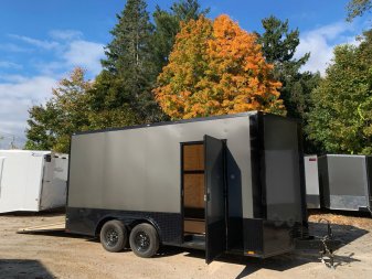 New 2025 SPARTAN 8.5X16 + 2ft V nose/ 7'6" Int Height/ E-track/ Blackout Package/ Polycore/7000gvw