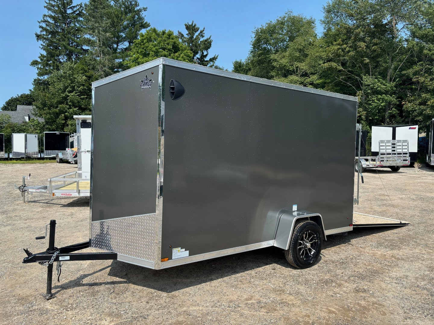 New 2025 US Cargo 6X12 + 2ft V nose/ 7' Interior Height/ D-rings / Polycore/ Stabilizer Jacks