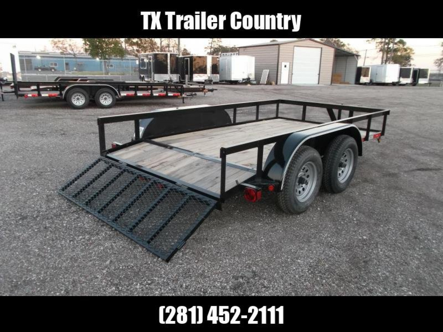 New 2025 Longhorn Trailers 77x12 Tandem Axle Utility Trailer / UTV Trailer / 2ft Dovetail / 2ft Ramp Gate / LED Lights