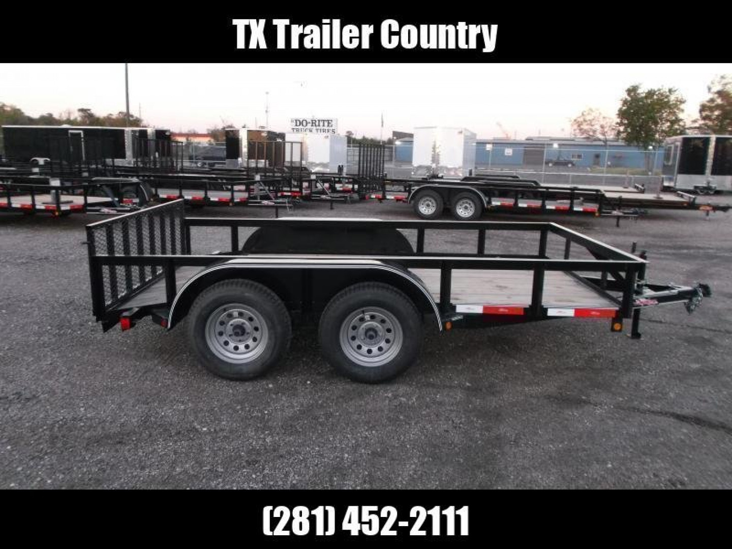 New 2025 Longhorn Trailers 77x12 Tandem Axle Utility Trailer / UTV Trailer / 2ft Dovetail / 2ft Ramp Gate / LED Lights