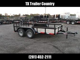 New 2025 Longhorn Trailers 77x12 Tandem Axle Utility Trailer / UTV Trailer / 2ft Dovetail / 2ft Ramp Gate / LED Lights